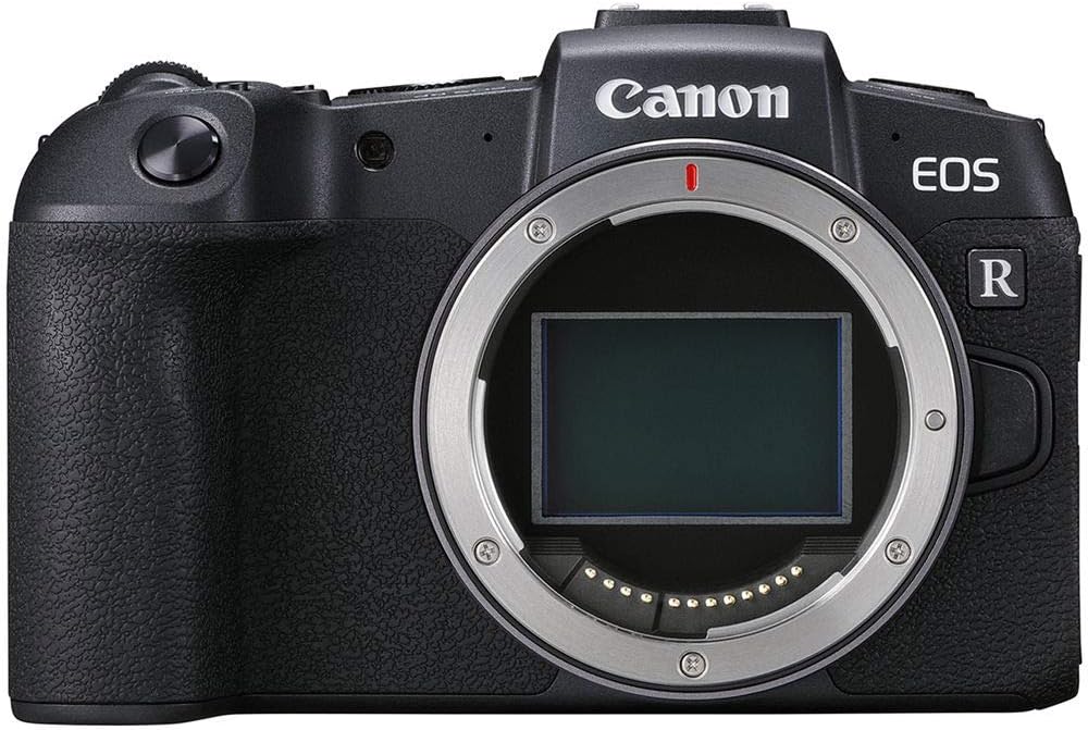 Vista frontal de una cámara Canon EOS RP